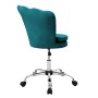 ML-Design Drehstuhl Petrol, Samt, höhenverstellbar, 360° drehbar, 5 Rollen. Bürostuhl für Homeoffice.