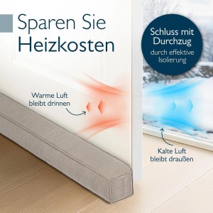 Beautissu Marin OM Zugluftstopper 6,5x120cm Hellgrau 2tlg
