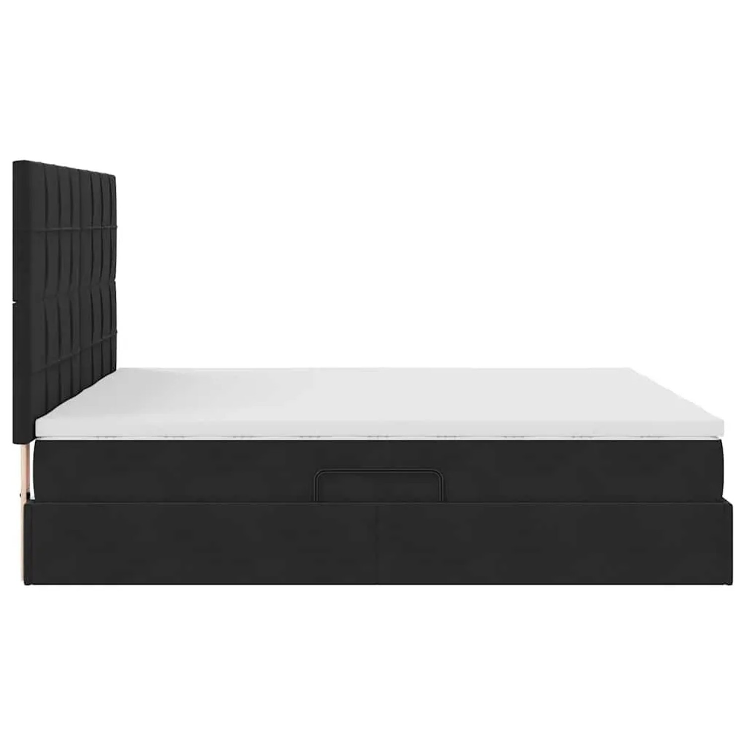 Schwarzes vidaXL Bett mit LED-Leisten, 180x200 cm, Samtbezug.