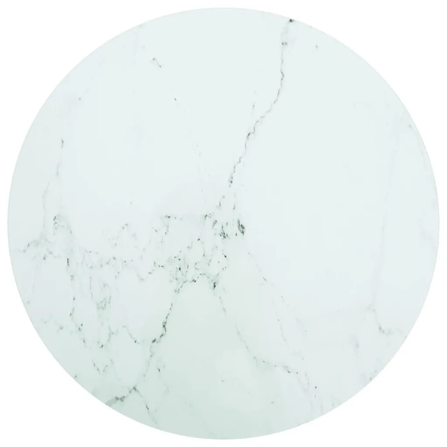 vidaXL Tischplatte Weiß Ø70x0,8 cm Hartglas in Marmoroptik 322249
