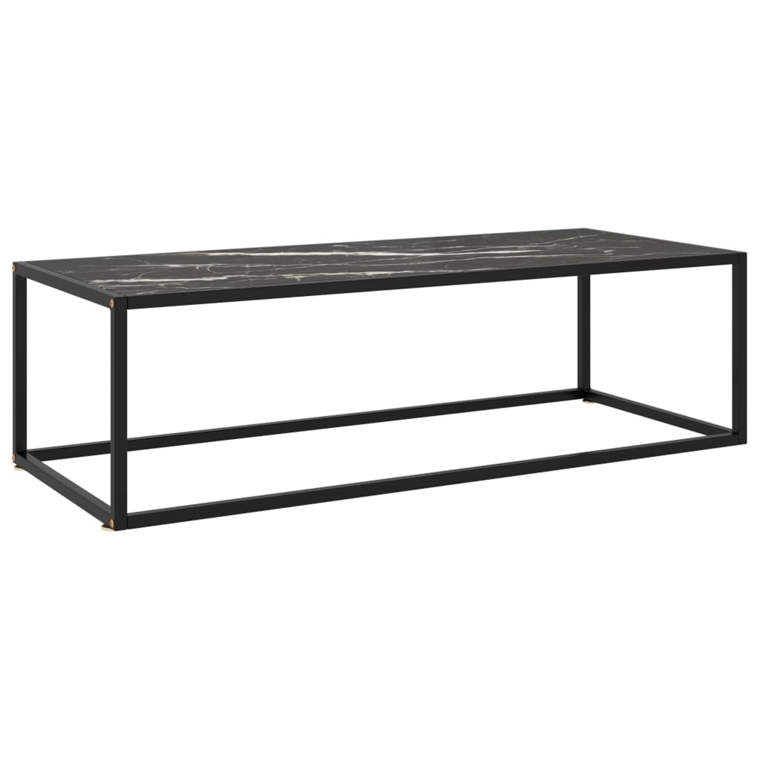 vidaXL Couchtisch Schwarz mit Schwarzem Glas in Marmor-Optik 120x50x35 322886