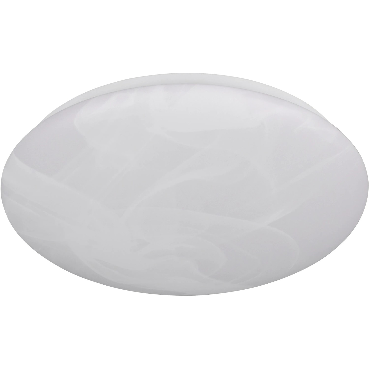 Runde, alabasterfarbene LED-Deckenleuchte Umbria, 28 cm Durchmesser.