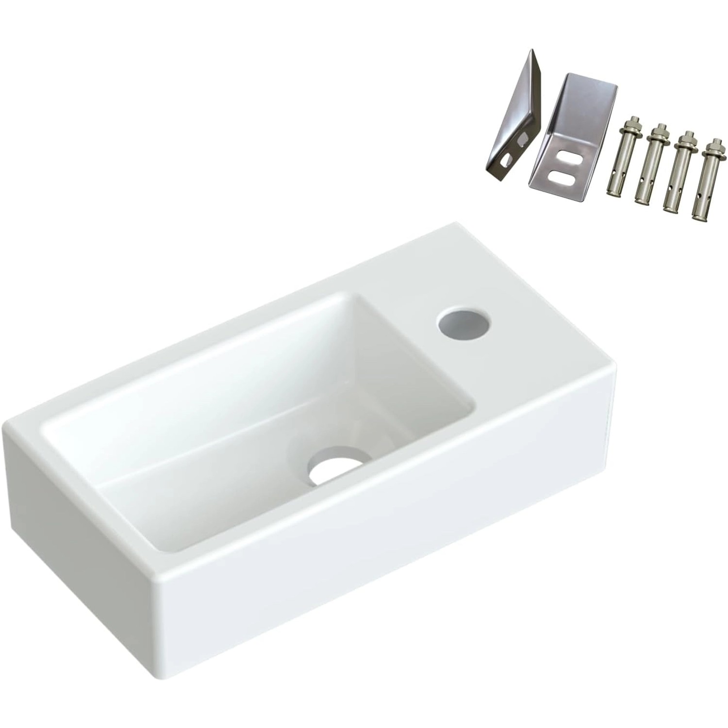 Aquabatos Bad Waschplatz Waschbecken Handwaschbecken aus Keramik Rechts mit günstig online kaufen