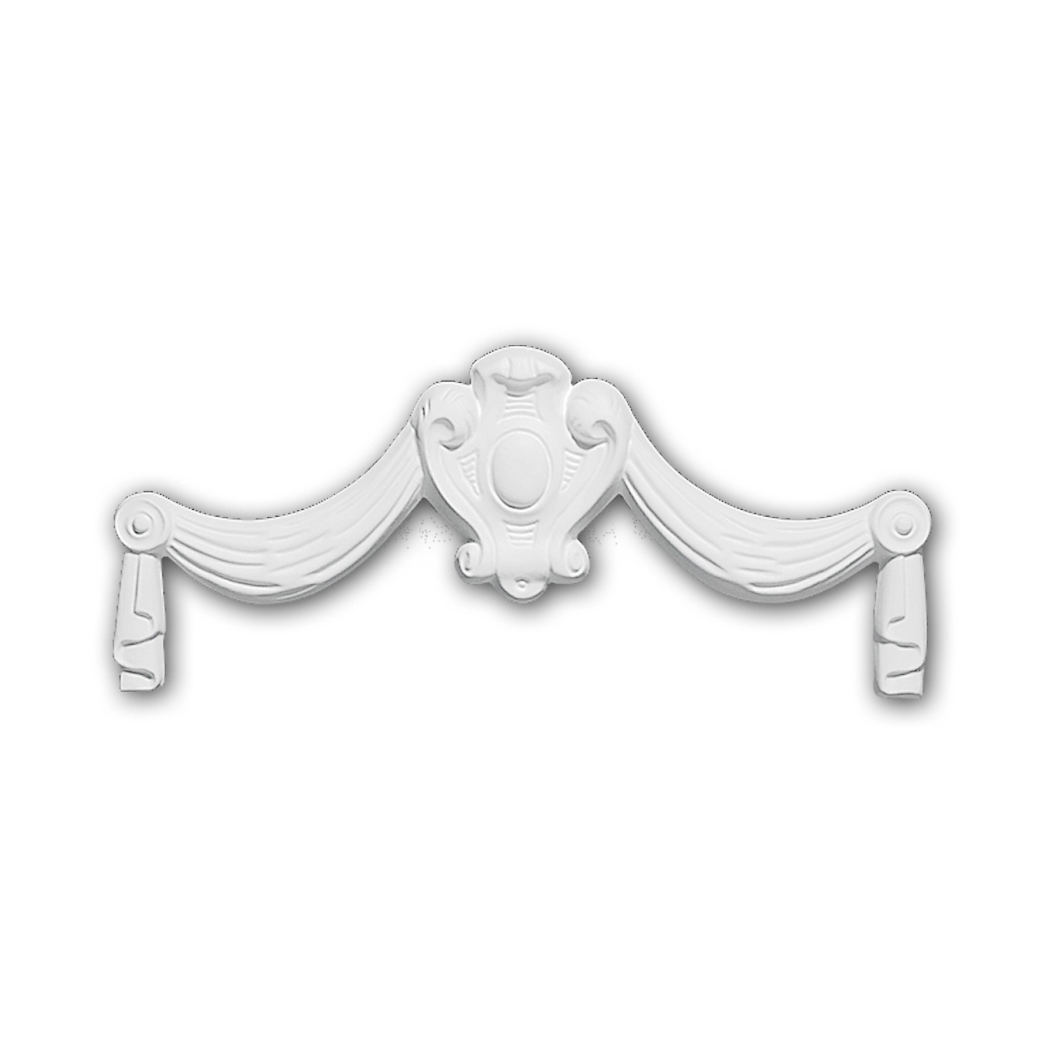 PROFHOME 154005 Zierelement Türumrandung Stuckdekor aus Polyurethan 33,0 cm x 14,0 cm x 1,5 cm Weiß