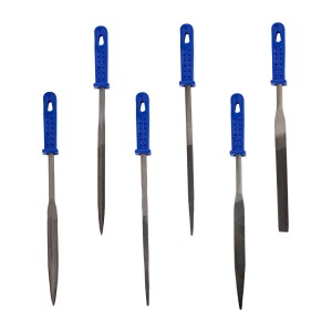 6-teiliges Schlüsselfeilen Set (100 mm) von LUX-TOOLS, ideal für Bastelarbeiten.
