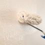 Auftragen von Knauf Easy Putz Schneeweiß mit einer Farbwalze auf eine Wand.
