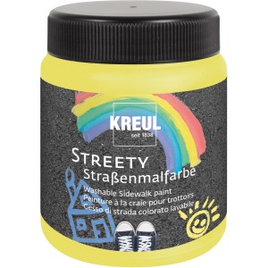 Kreul Streety Straßenmalfarbe in Gummientengelb, 200 ml Dose für kreative Straßenkunst.