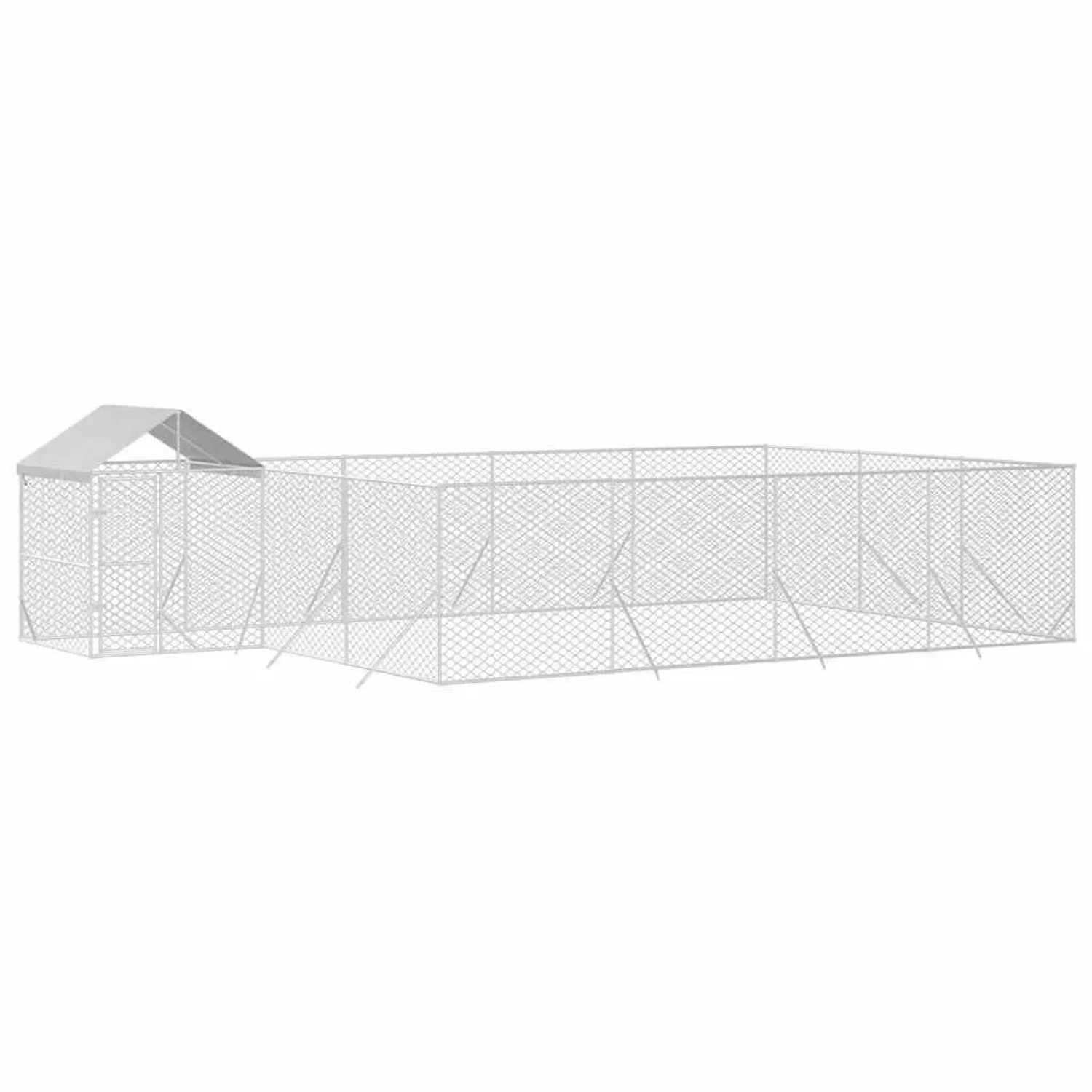 vidaXL Outdoor-Hundezwinger mit Dach Silbern 10x6x2,5 m Stahl Verzinkt 3190472
