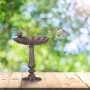 Relaxdays Vogeltränke Gusseisen Braun Wetterfest Frostsicher 24,5 cm x 22 cm x 18 cm 1,7 kg_2
