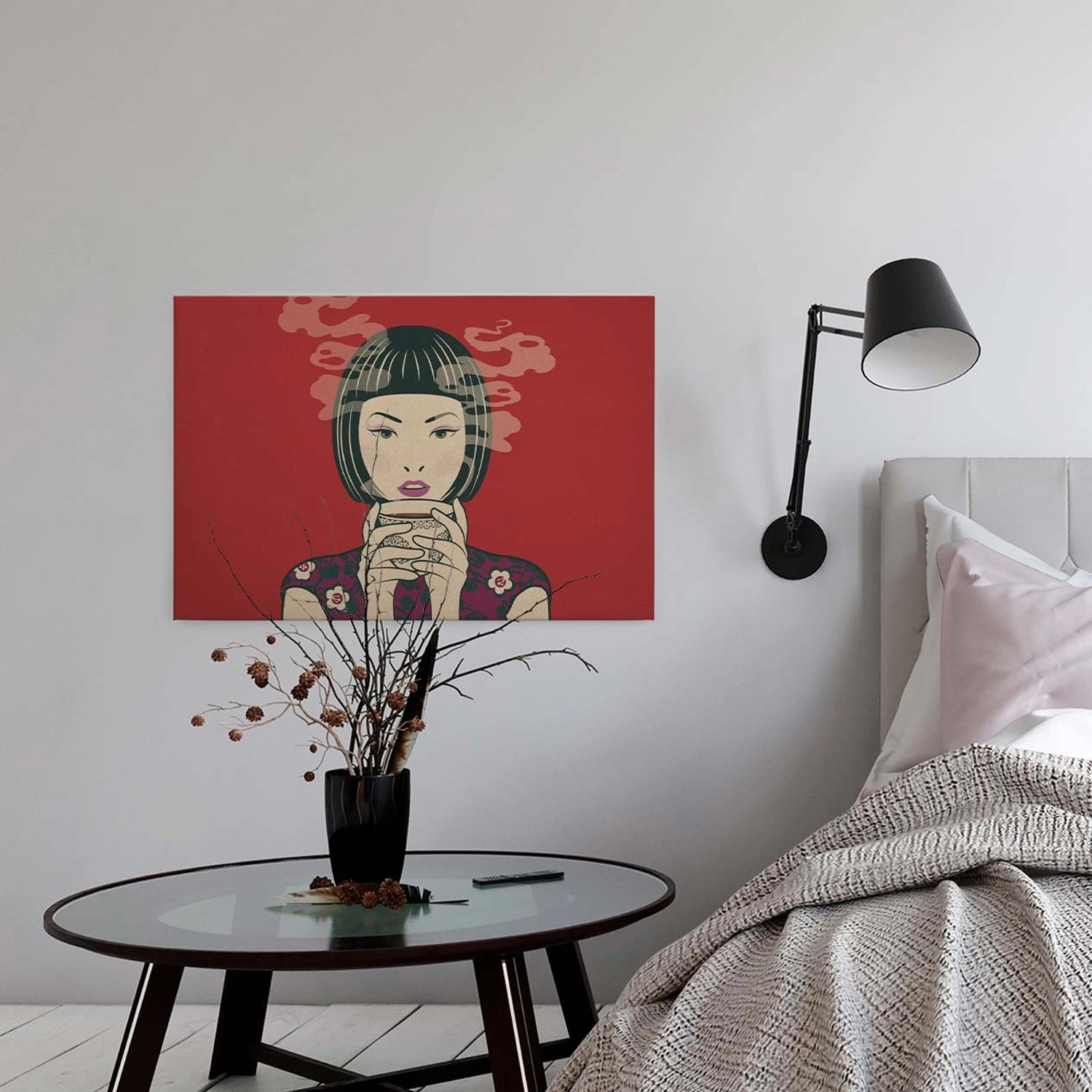 Bricoflor Pop Art Leinwand Bild Mit Manga Motiv Japan Wandbild In Orange Fü günstig online kaufen