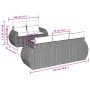 vidaXL 6-tlg. Garten-Sofagarnitur aus braunem Poly Rattan mit Kissen, Maße