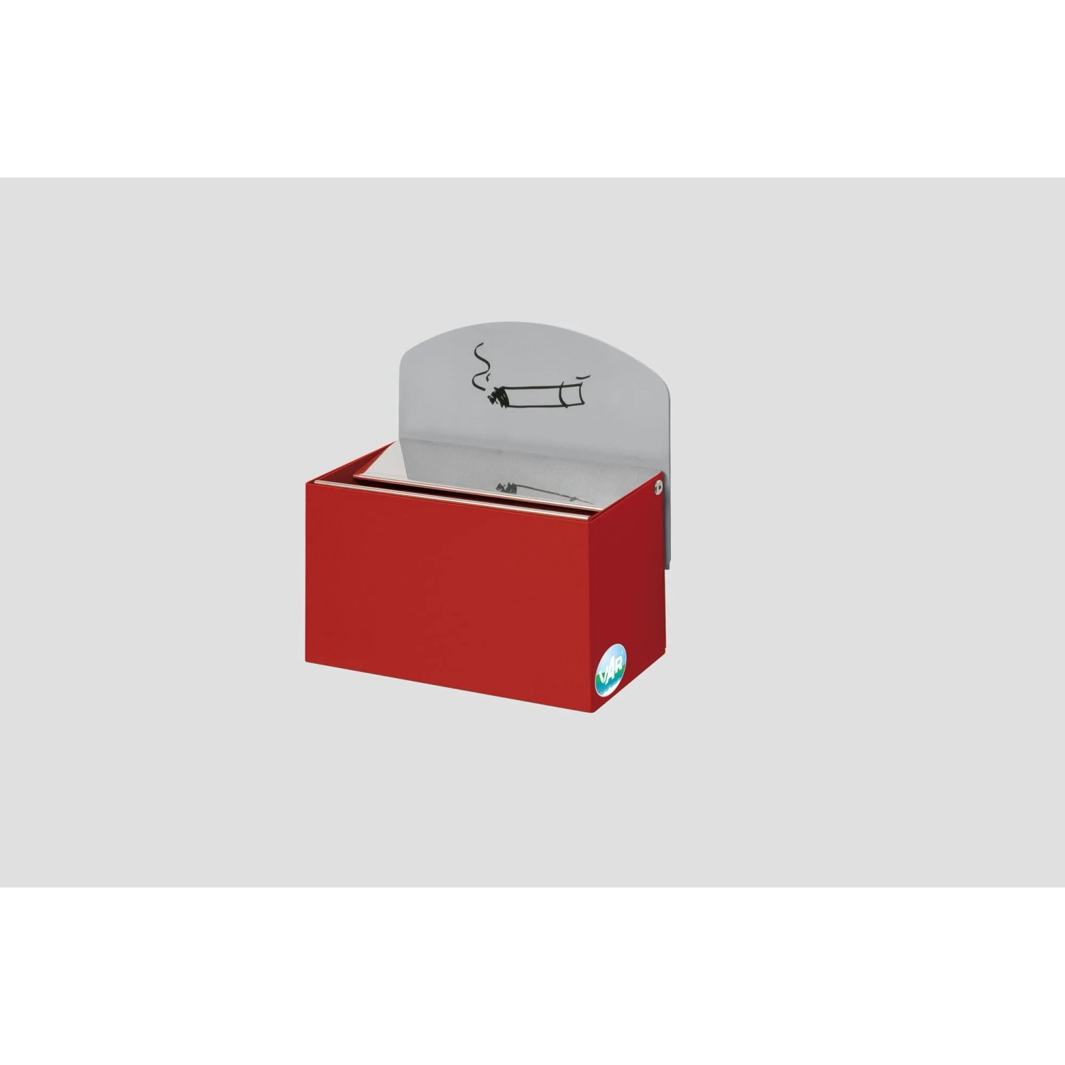 PROREGAL Robuster Wandascher Mit Schild 0,4 Liter HxBxT 16 x 14 x 9,8 cm Verzinkter Stahl Rot
