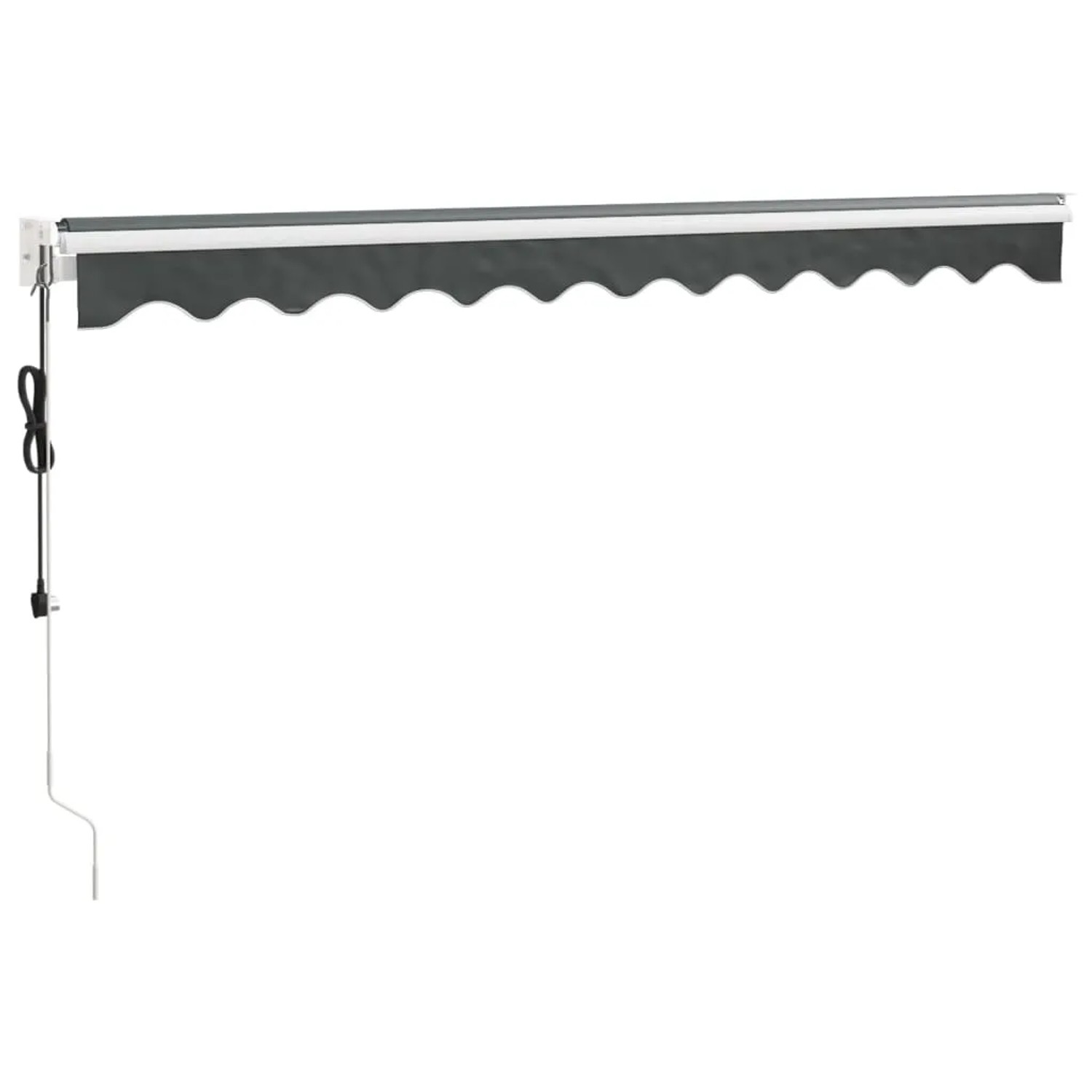 Anthrazitfarbene, elektrische furnicato Markise 3,5x2,5 m mit Kurbel für Terrasse & Balkon.
