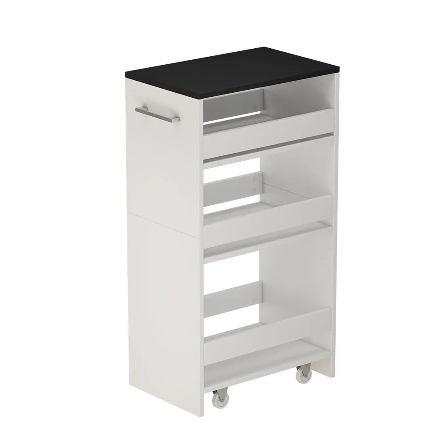 Vicco Rollregal Rivo Rollbare Küchen-Minibar Weiß Anthrazit 30x85 cm