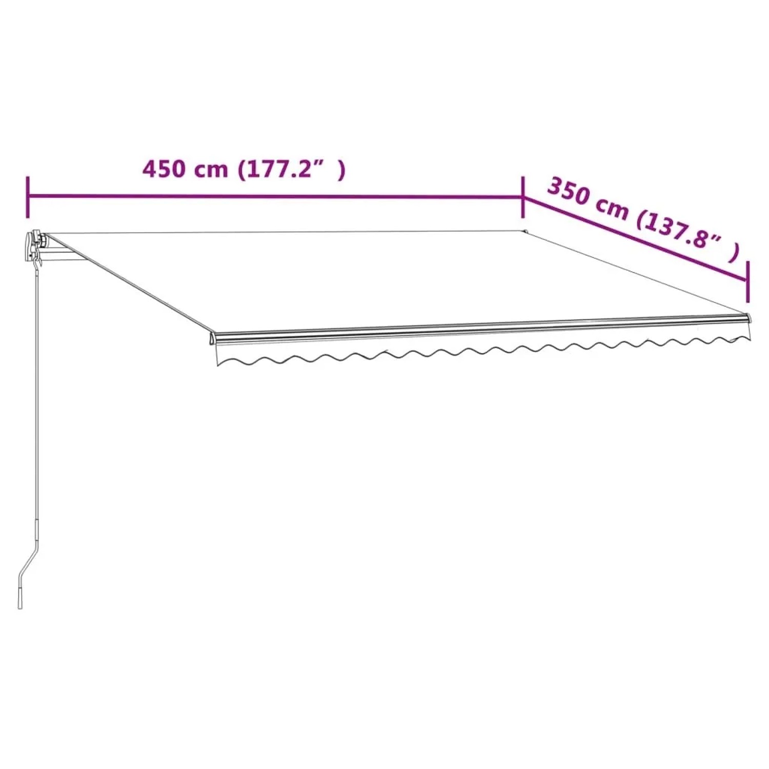 Creme Furnicato Markise, 450x350 cm, automatische einziehbare Outdoor-Markise.