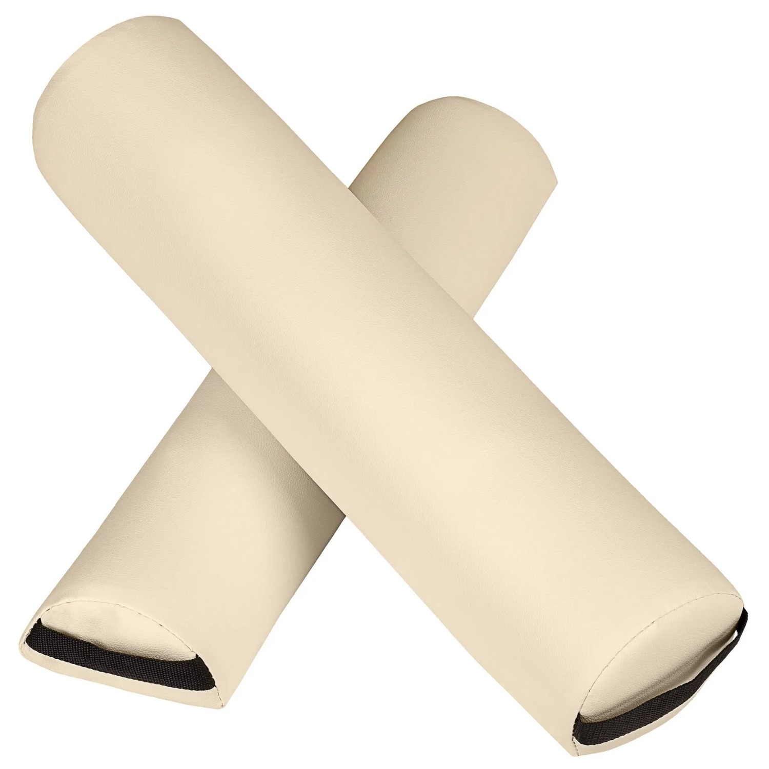 Tectake Lagerungsrollen Set  Mit Kunstlederbezug Dick Gepolstert  64 x 8 x 14 cm Beige