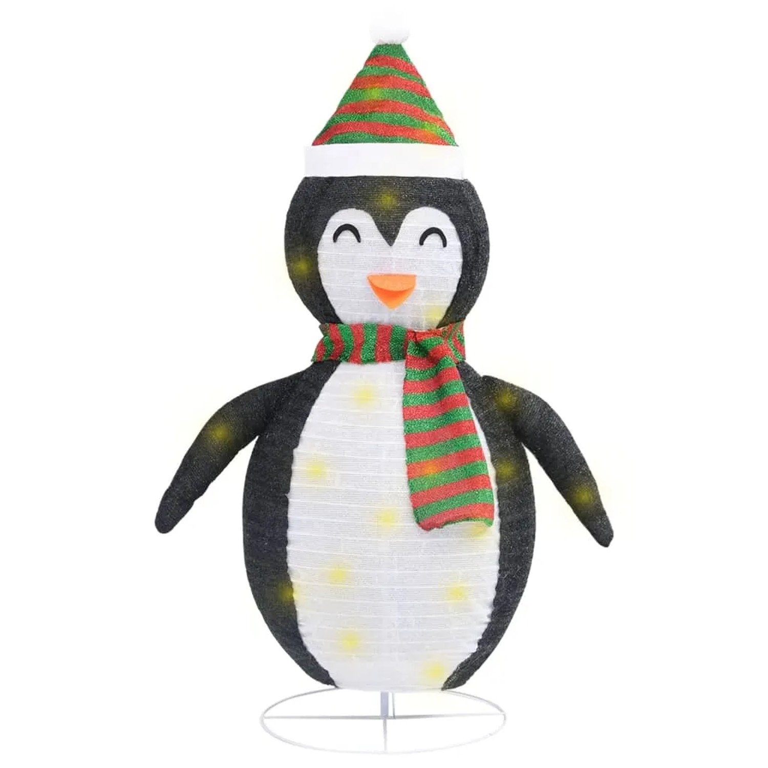 vidaXL Weihnachtsdeko Pinguin LED Luxus-Gewebe 120 cm 328502