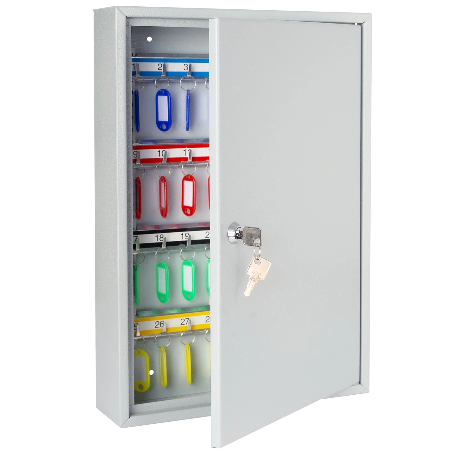 HMF 13564-07 Schlüsselschrank 64 Haken 45 x 30 x 8 cm Lichtgrau