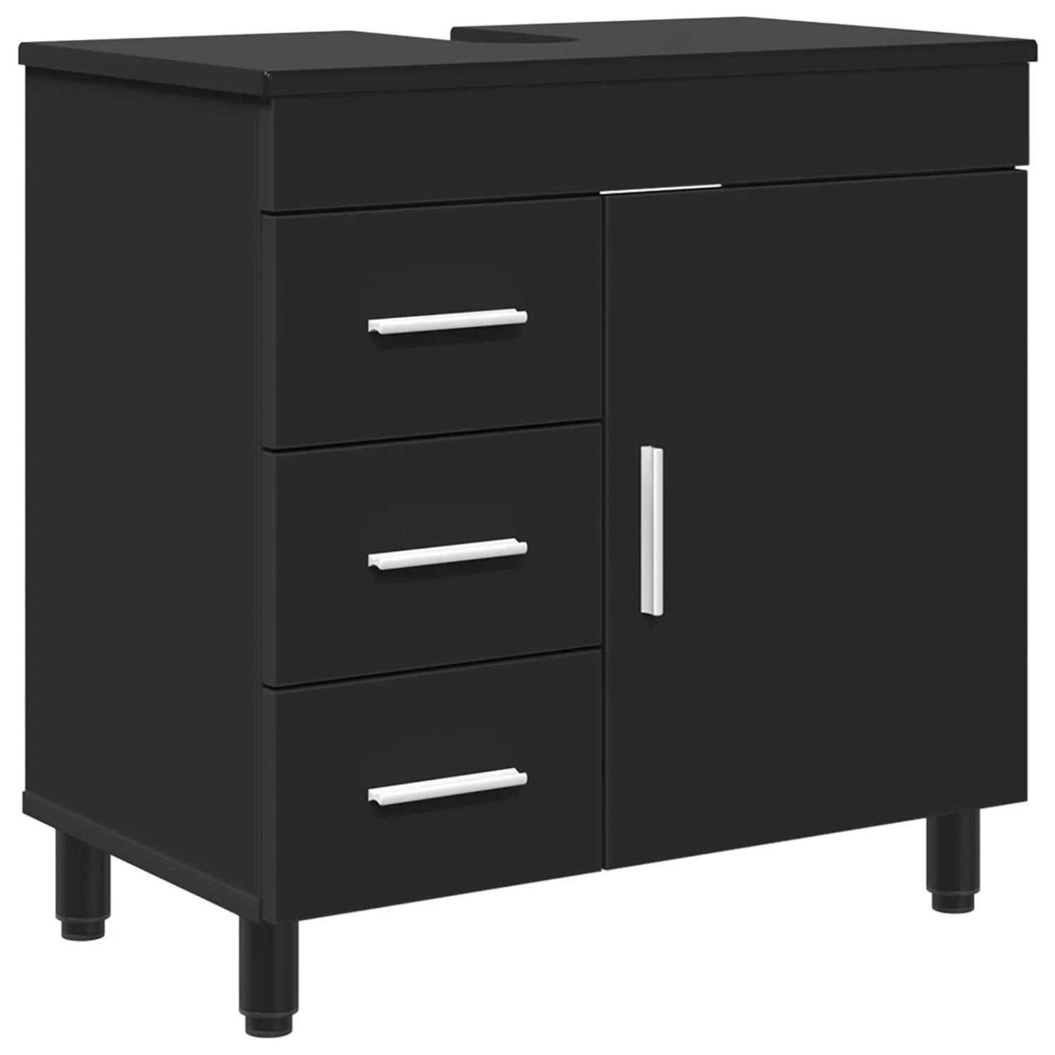 vidaXL Waschtisch Schwarz 60 x 35 x 60 cm Holzwerkstoff 889376