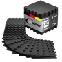 36 schwarze eyepower Bodenschutzmatten 30x30 cm aus EVA-Schaum, robust & rutschfest für Fitnessgeräte & Home Gym.