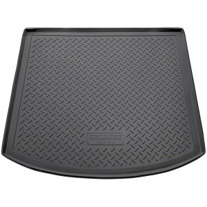Schwarze Gummi Kofferraumwanne für VW Touran I (2003-2015) mit hohem Rand. Autozubehör für optimalen Schutz.