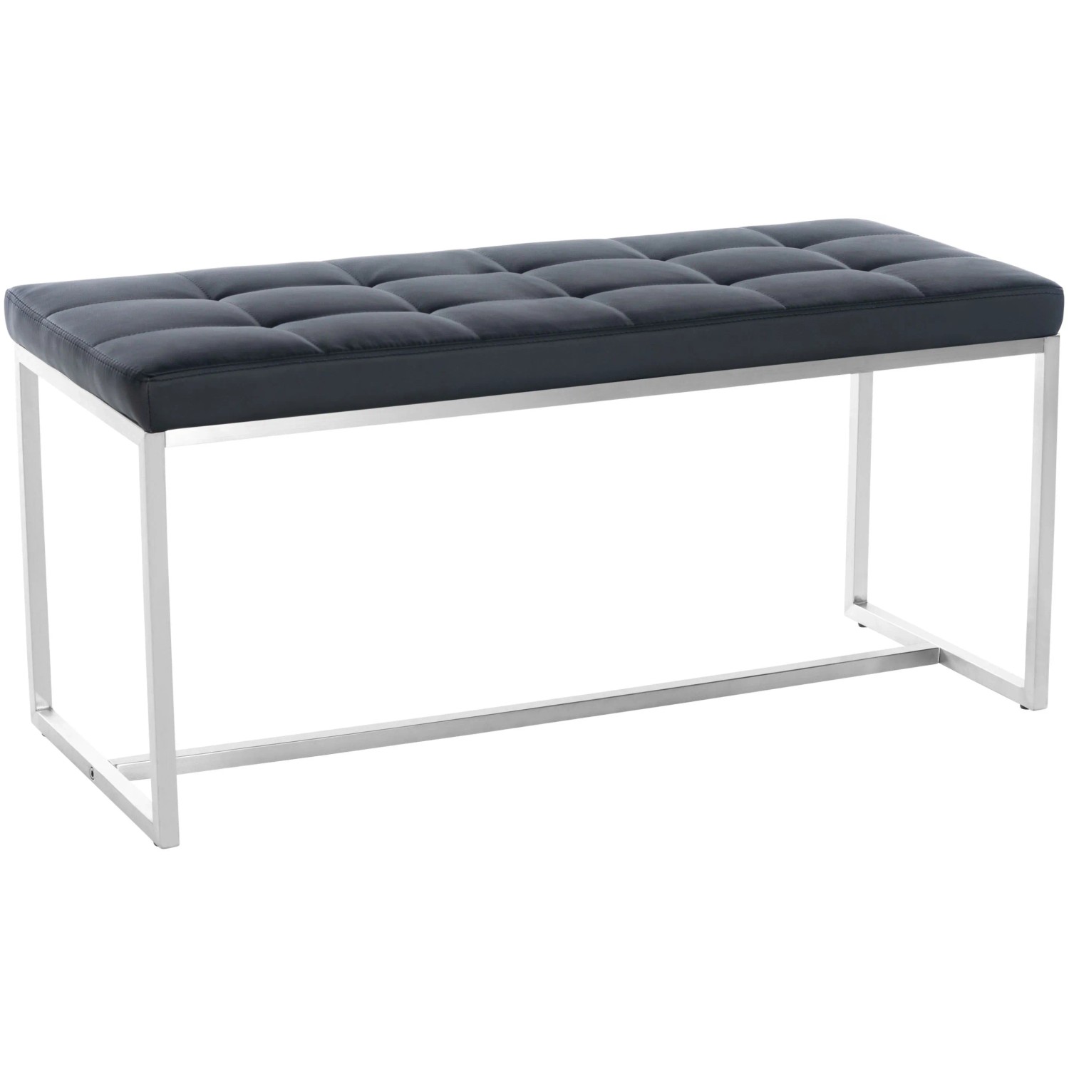 DELUKE Sitzbank PUEBLA Kunstleder Schwarz 100x40x48cm Sitzbank Flur Sitzhocker Esszimmerbank Polsterbank Schlafzimmer