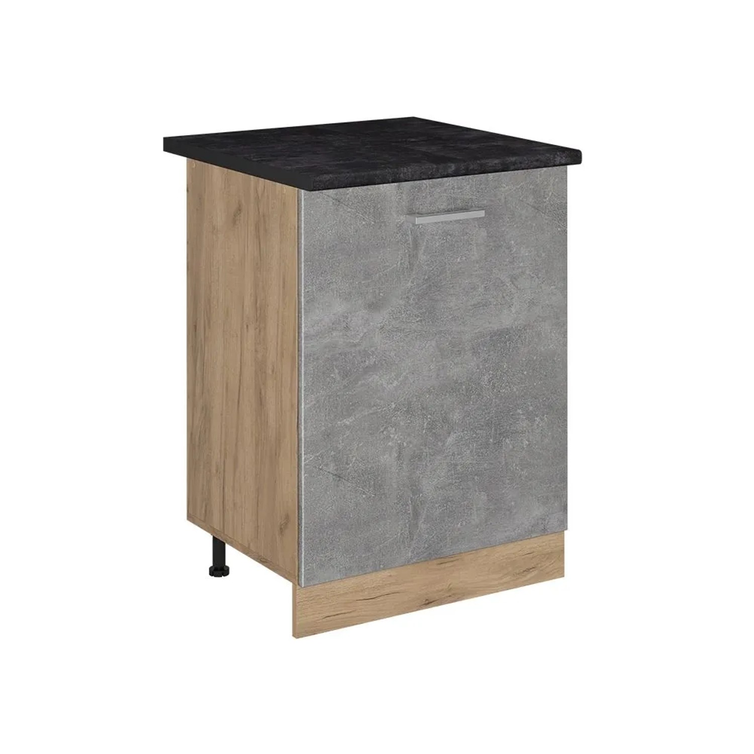 Vicco Küchenunterschrank R-Line Beton/Goldkraft Eiche 60 x 82 mit 1 Tür Arbeitsplatte Anthrazit Art Nr 72155