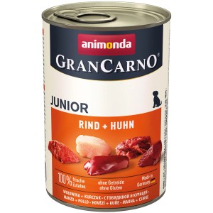Gran Carno Junior Hundenassfutter Rind & Huhn, 400g Dose für Welpen