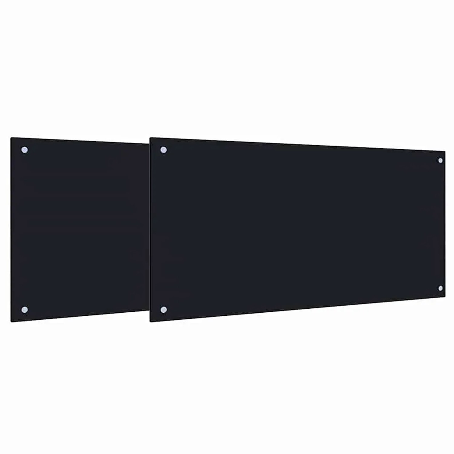 vidaXL Küchenrückwand 2 pcs Schwarz 100 x 50 cm Gehärtetes Glas 3415441
