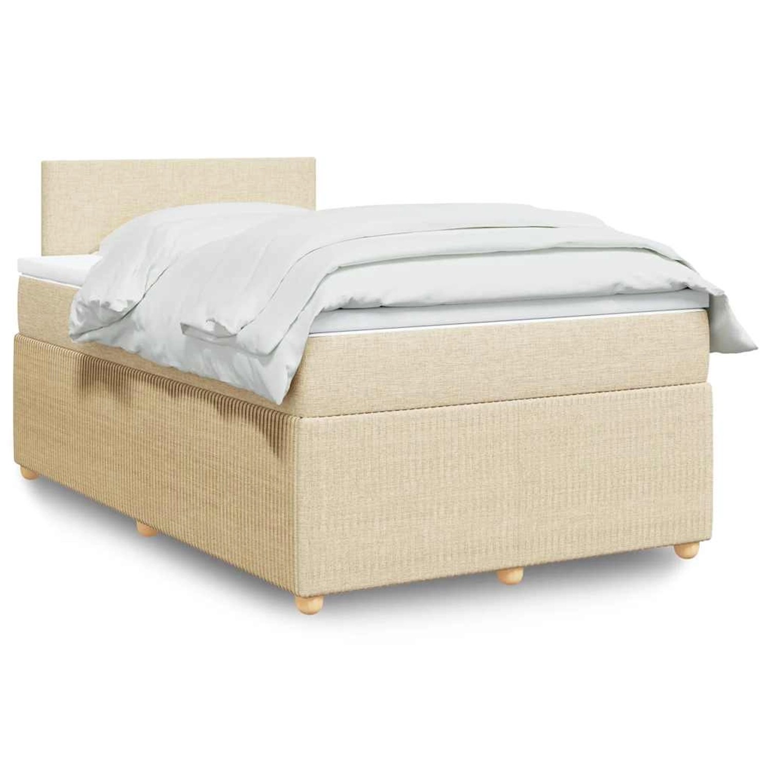 vidaXL Boxspringbett mit Matratze Creme 120x200 cm Stoff 3289721 günstig online kaufen
