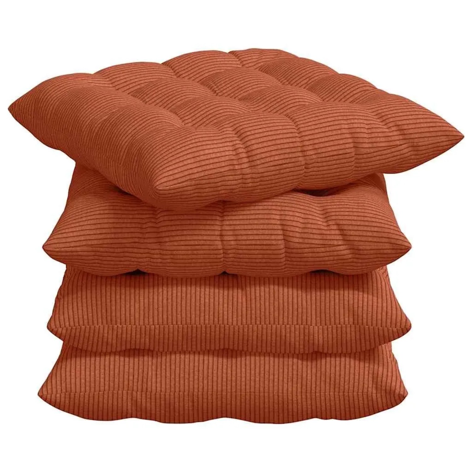 vidaXL Sitzkissen 4 Stk Rot-Orange 40 x 40 x 6 cm Cordstoff 42015188 günstig online kaufen