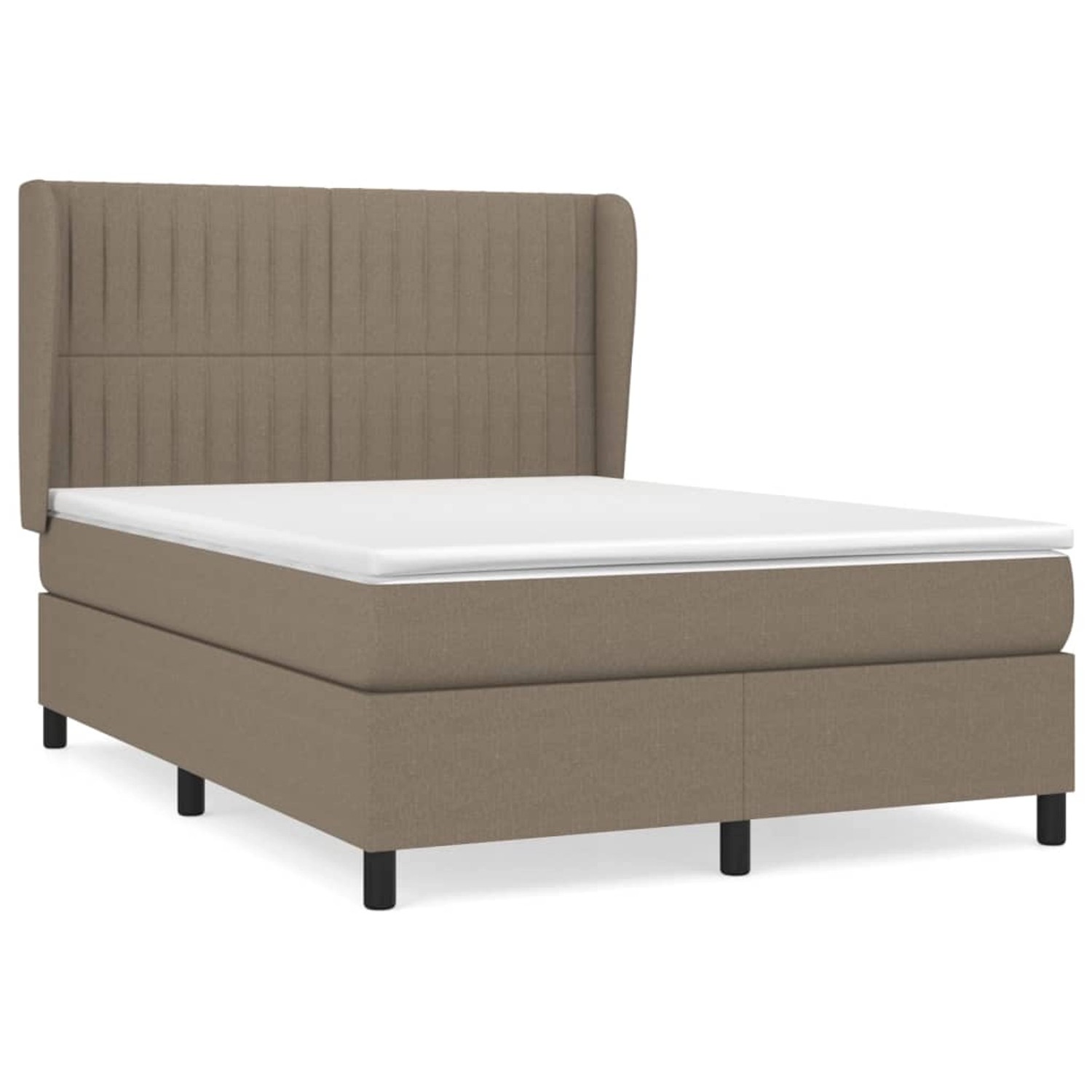 vidaXL Boxspringbett mit Matratze Taupe 140x190 cm Stoff1466197 günstig online kaufen