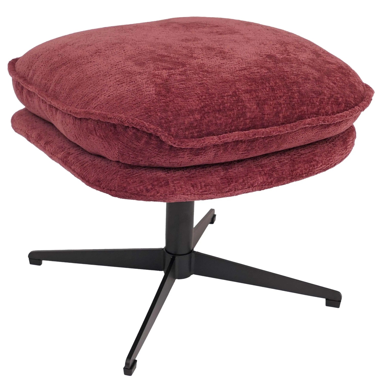MCW Hocker mit Polster P32 Stoff/Textil Chenille Beere