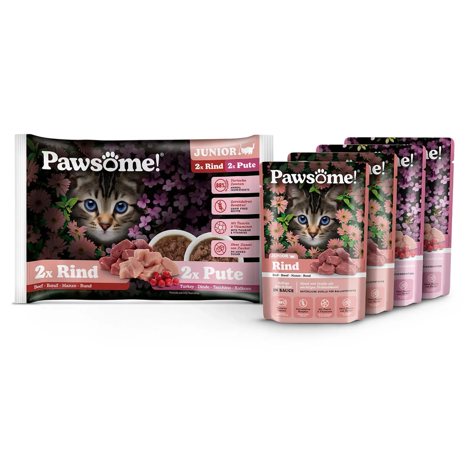 Pawsome Katzen-Nassfutter Junior Rind & Pute Mixpack 4 x 85 g kaufen bei OBI