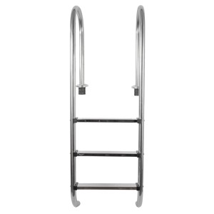 Evolution Einbauleiter 3E, 3-stufig, aus V2A Edelstahl für Pools. Leiter mit Handlauf.