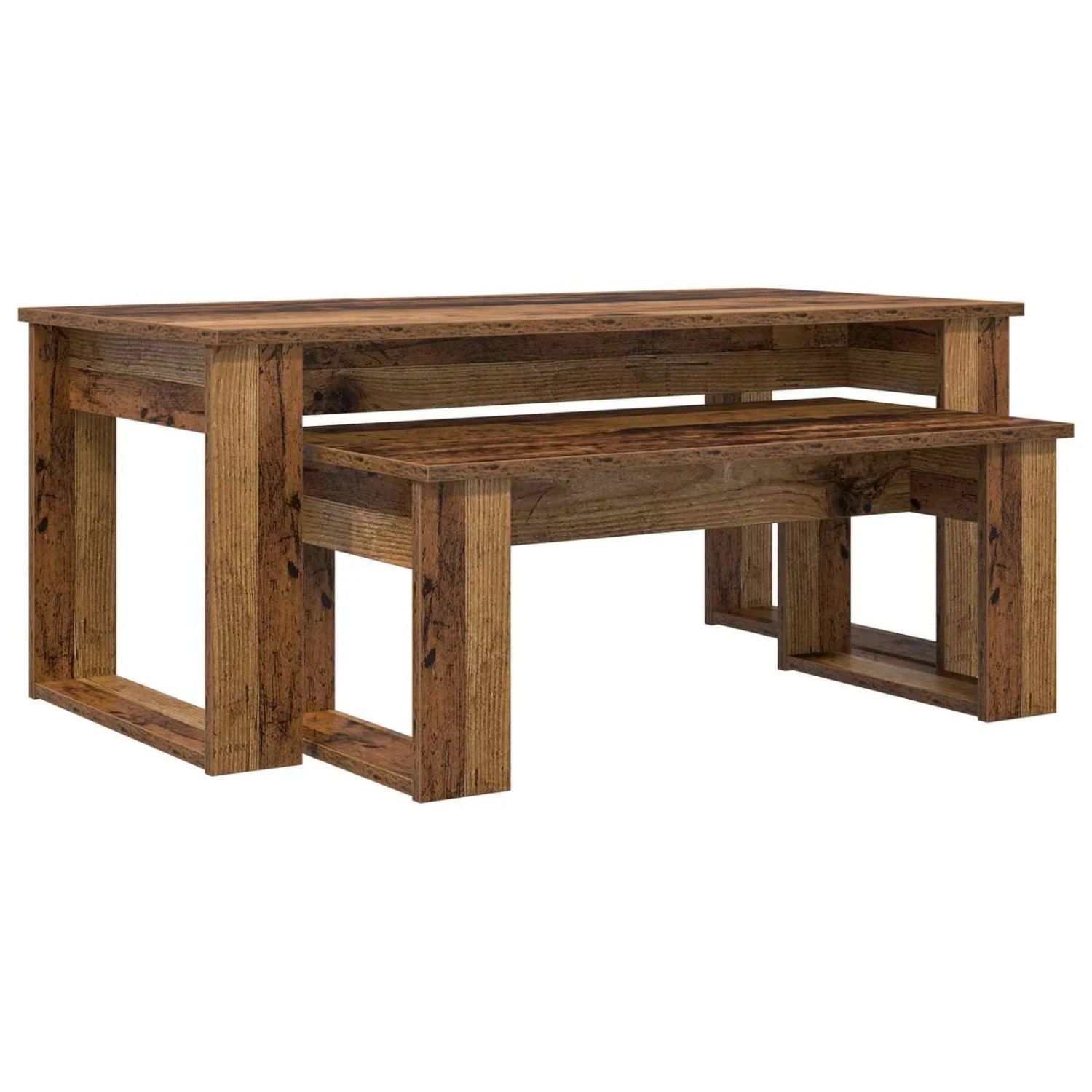 vidaXL Kaffeetisch Set 2-Tlg Altholz Holzwerkstoff 8000138