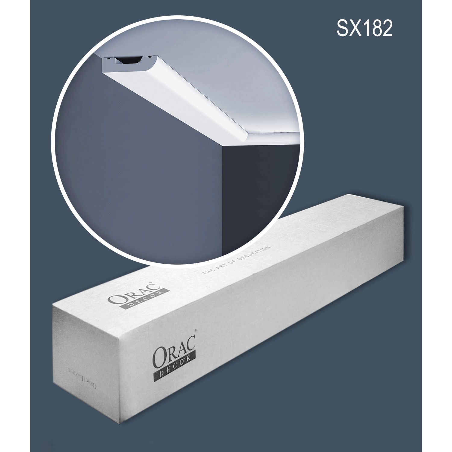 ORAC DECOR SX182-Box: 2 weiße Sockelleisten (4 m) im Karton, Zubehör für Paneele.