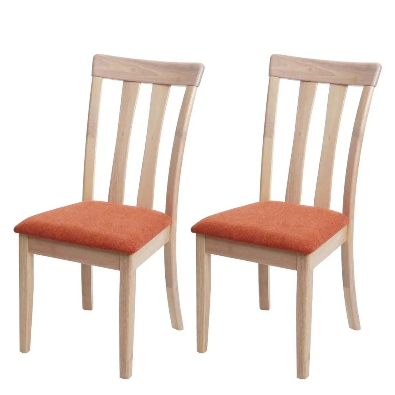 MCW Esszimmerstuhl G46 2er-Set Naturfarbenes Gestell Orange