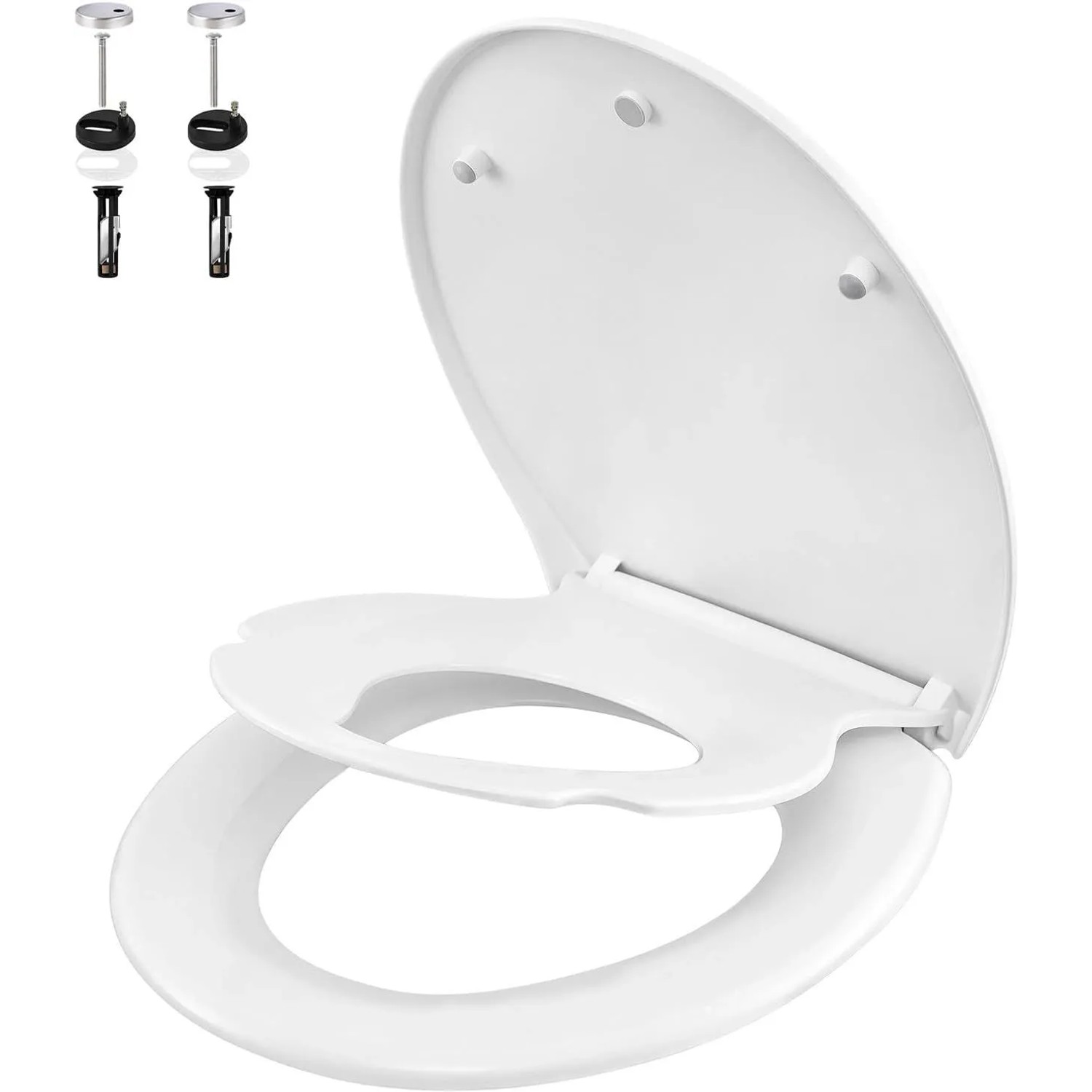 WOLTU WC Sitz Toilettensitz mit Absenkautomatik Klodeckel Toilettensitz für Familie Oval