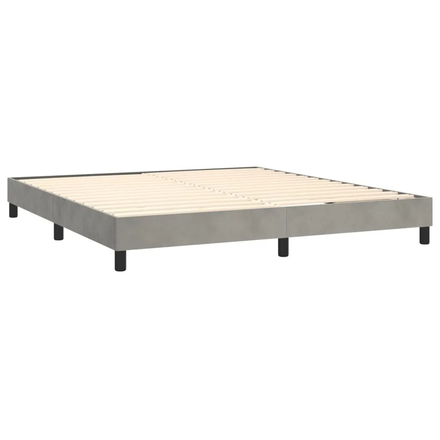 Boxspringbett-Rahmen in Hellgrau, Samtbezug, ohne Matratze. Teil des vidaXL Betten Sortiments.