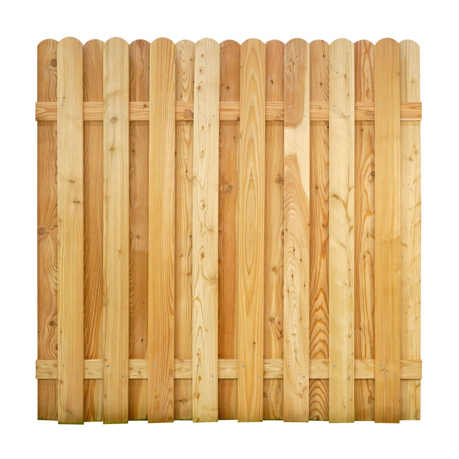 GartenLand Bretterzaun MAILAND mit Gebogenem Kopf 180x180 cm Holzzaun Lärche PEFC Sehr Stabil