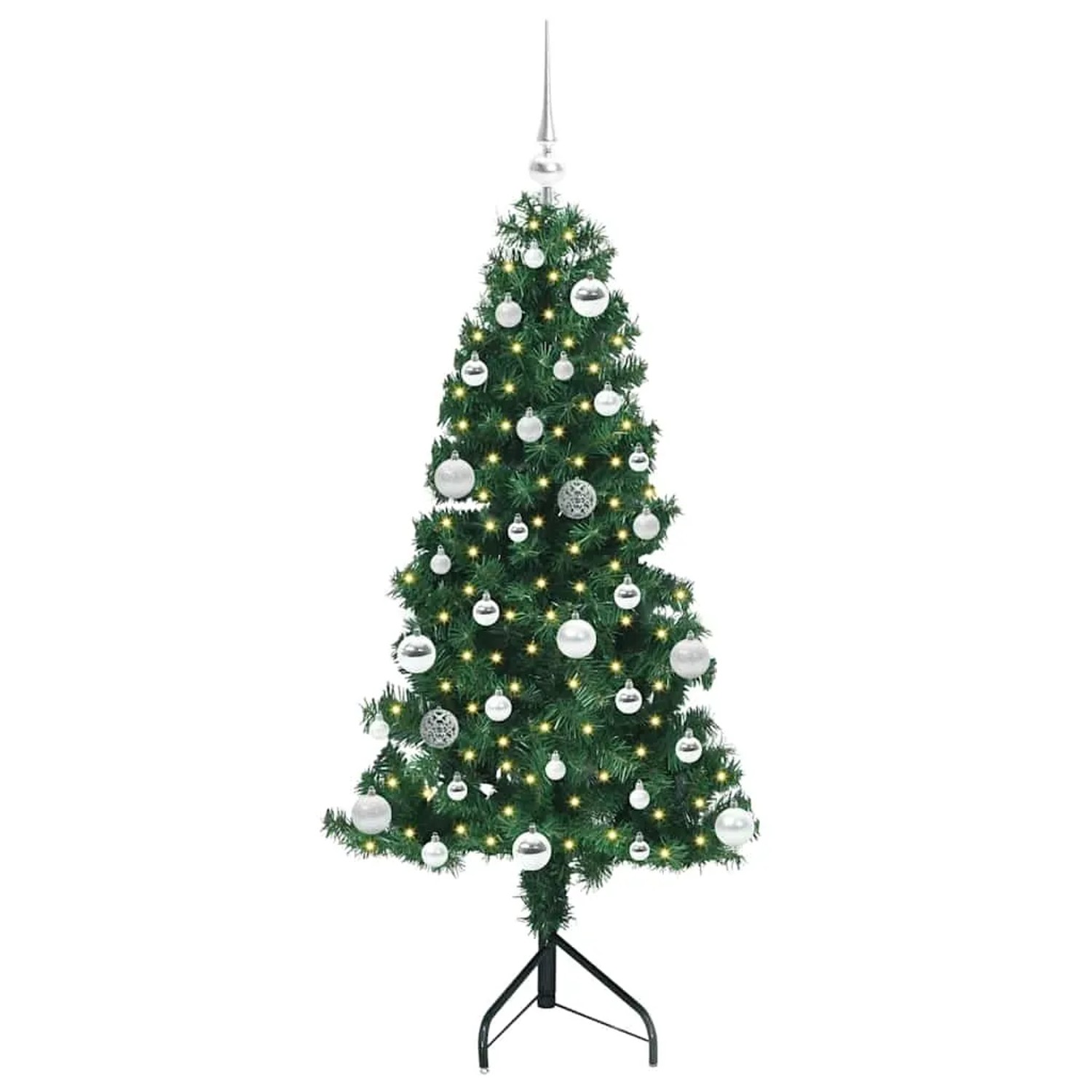 vidaXL Eckiger Künstlicher Weihnachtsbaum Grün 150 cm PVC und Metall 3397255