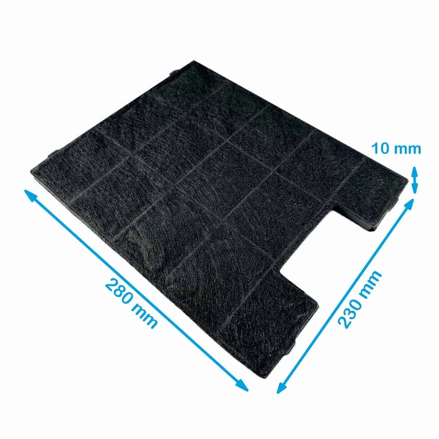 AIR2GO Aktivkohlefilter für Amica Dunstabzugshaube, 280x230x10mm