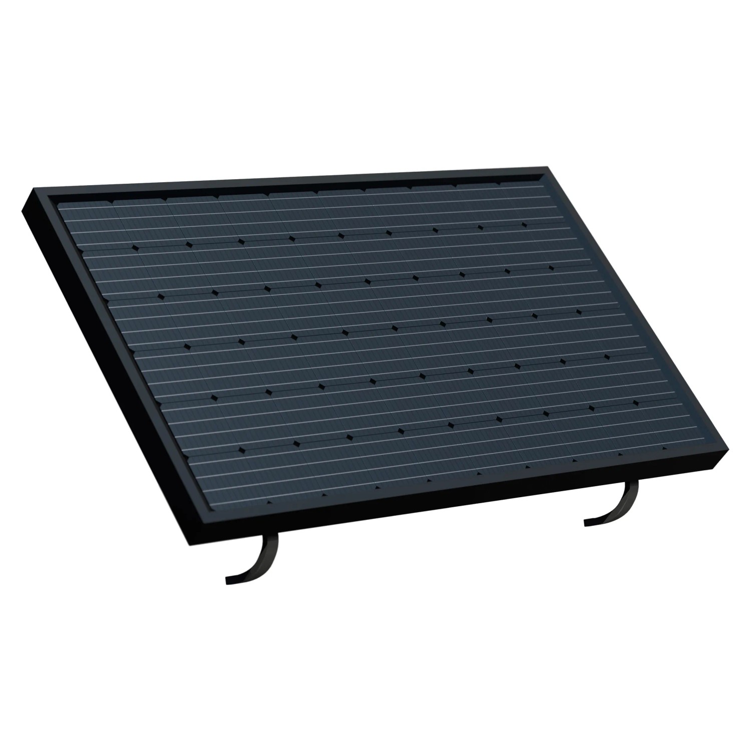Green Solar Solarkraftwerk 300W mit Wechselrichter, Aufständerung sichtbar. Solaranlage für Balkon oder Terrasse.