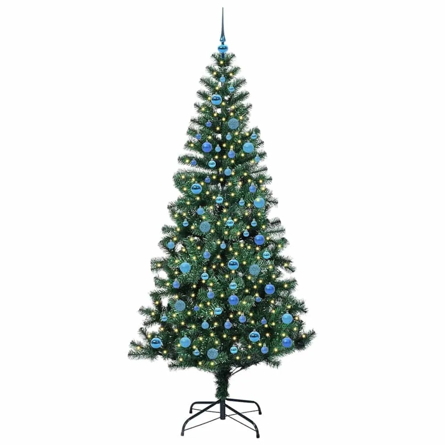 vidaXL Künstlicher Vorbeleuchteter Weihnachtsbaum Grün 240 cm 3396795