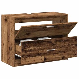 vidaXL Badezimmerschrank mit Tür Altholz 78 x 37 x 59 cm Holzwerkstoff 868830