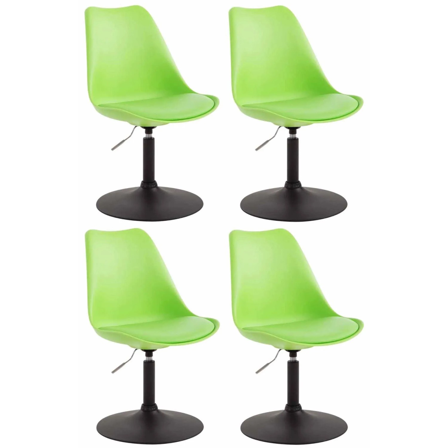 CLP 4er Set Esszimmerstühle Maverick Kunststoff Grün/Schwarz