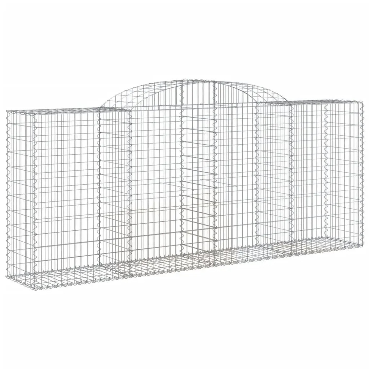 vidaXL Gabionen mit Hochbogen 12 Stk 300x50x120/140cm Verzinktes Eisen 3146729