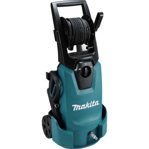 Makita Hochdruckreiniger HW1300 mit Schlauchtrommel, 130 bar, 1800 W, für Haus und Garten.