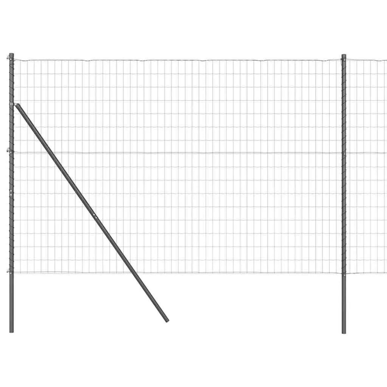 vidaXL Zaun mit Pfosten Grau 1,6 x 10 m Stahl 3350384 günstig online kaufen